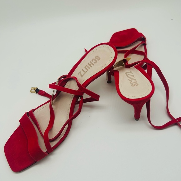 Schultz women shoes, Red Suede upper, leather lining and sole - Picture 5 of 6